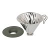 Hario - Metalowy Drip V60-02 Outdoor srebrny z silikonową podstawką